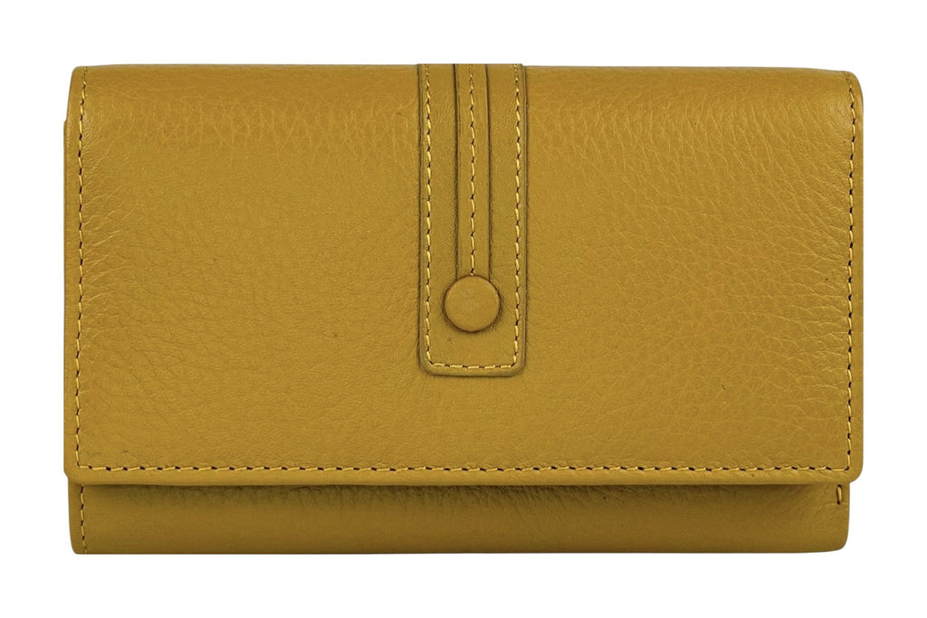 HE247 Mustard Trifold Flap Wallet