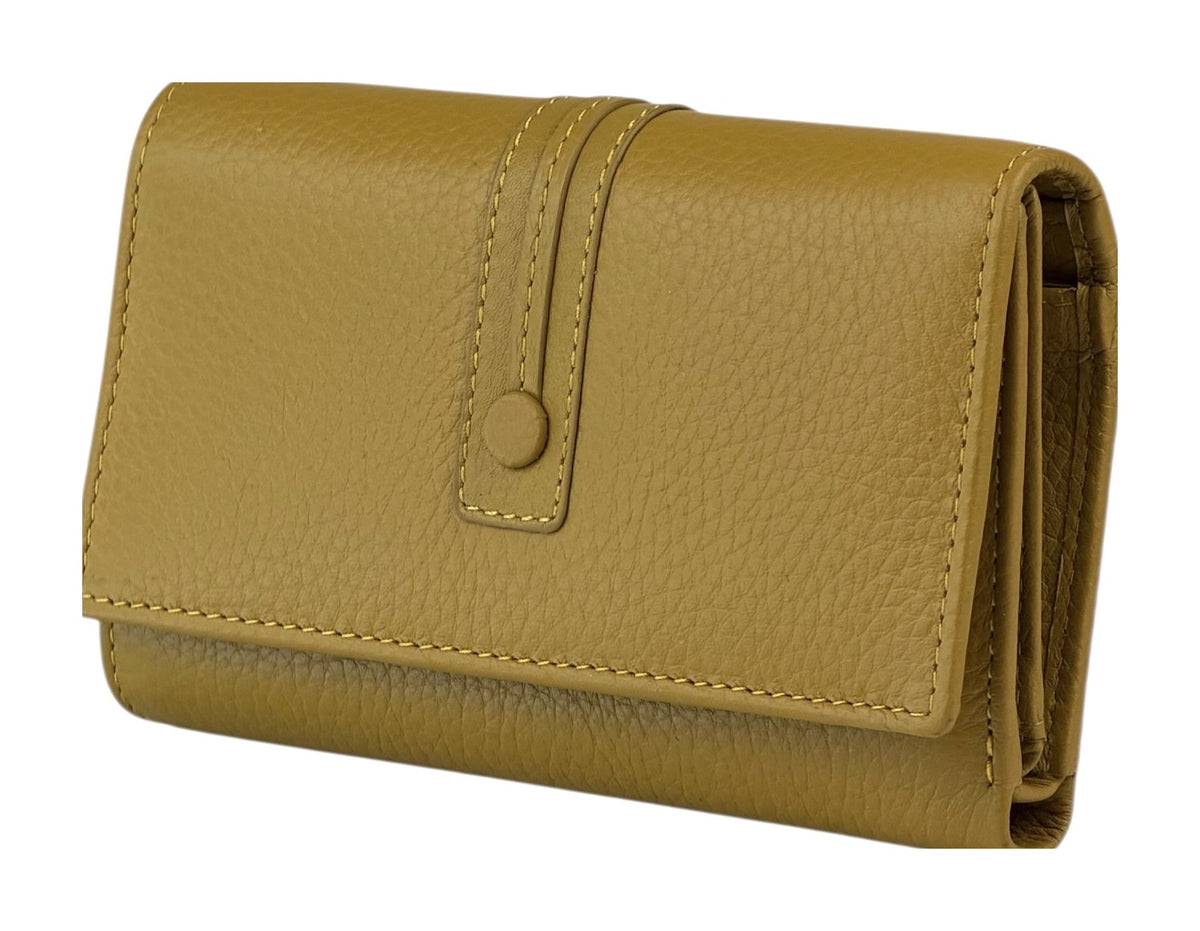 HE247 Mustard Trifold Flap Wallet