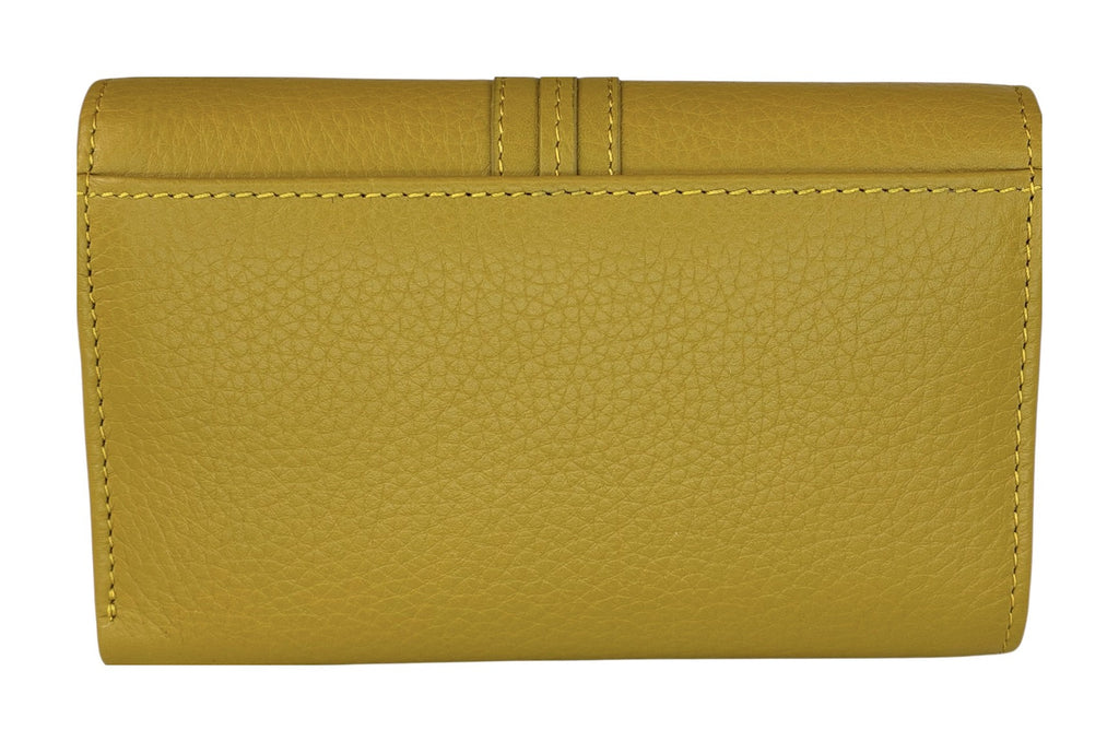 HE247 Mustard Trifold Flap Wallet