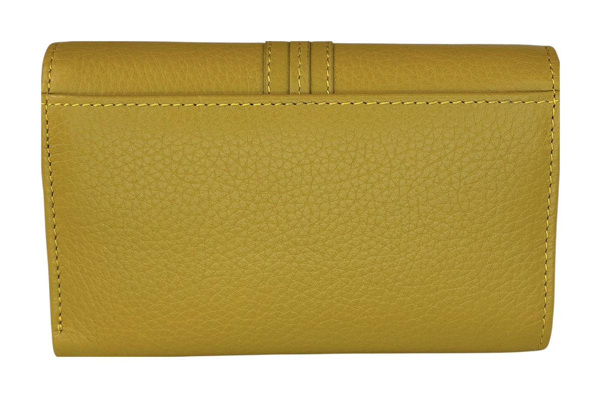 HE247 Mustard Trifold Flap Wallet
