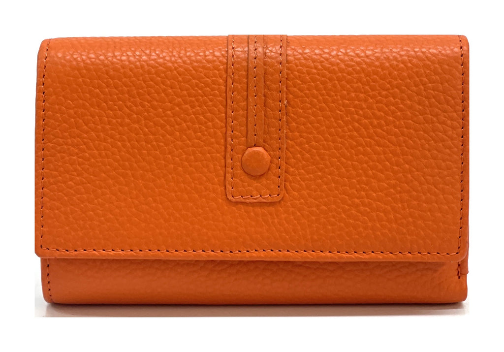 HE248 Orange Trifold Flap Wallet