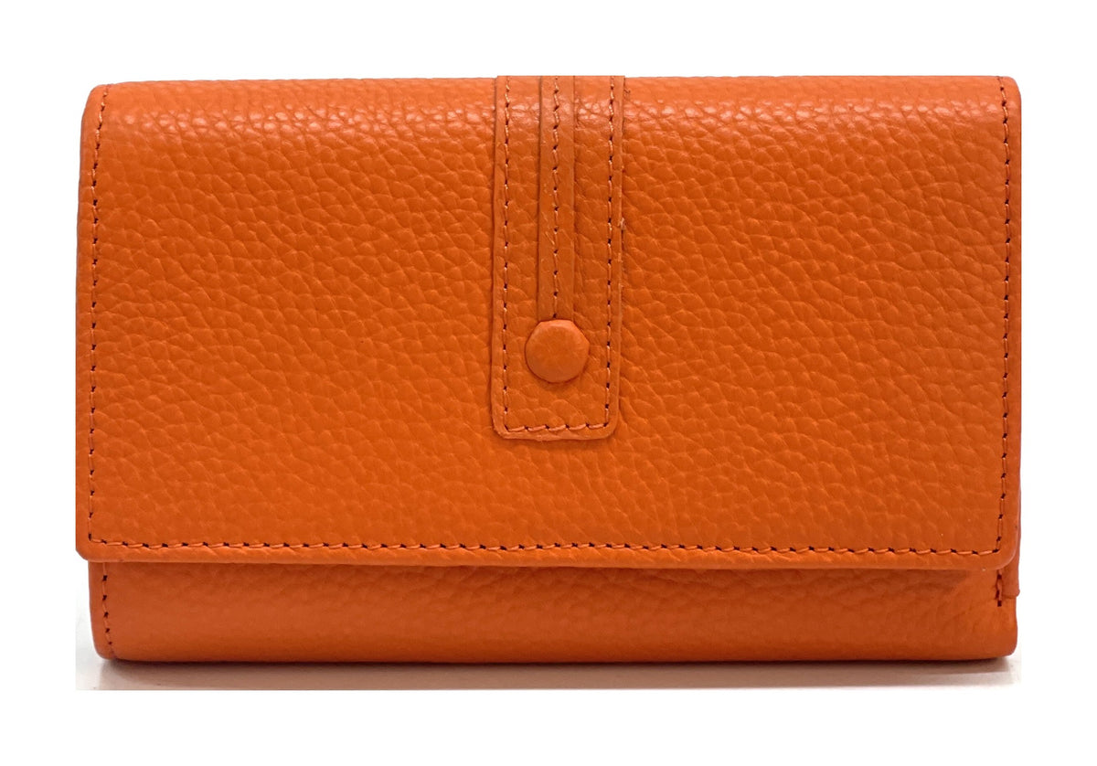 HE248 Orange Trifold Flap Wallet
