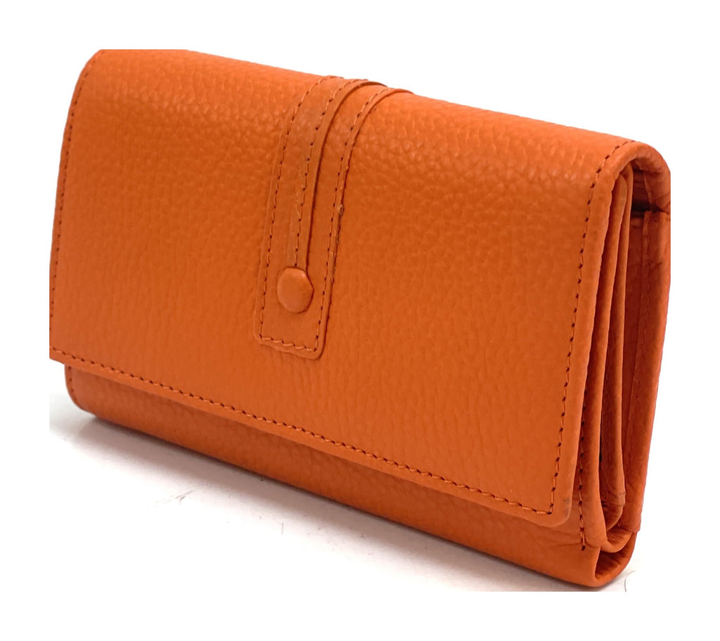 HE248 Orange Trifold Flap Wallet