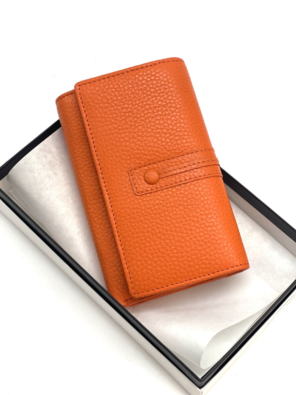 HE248 Orange Trifold Flap Wallet