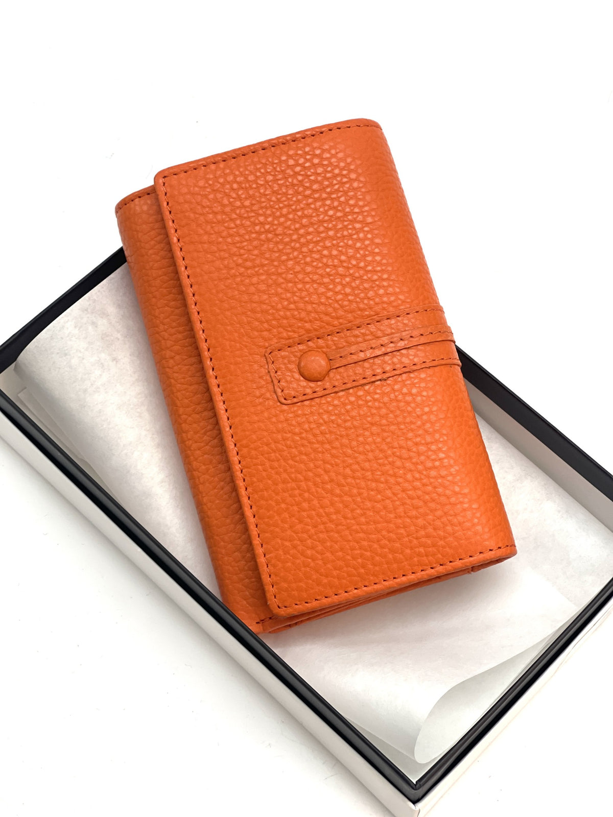 HE248 Orange Trifold Flap Wallet