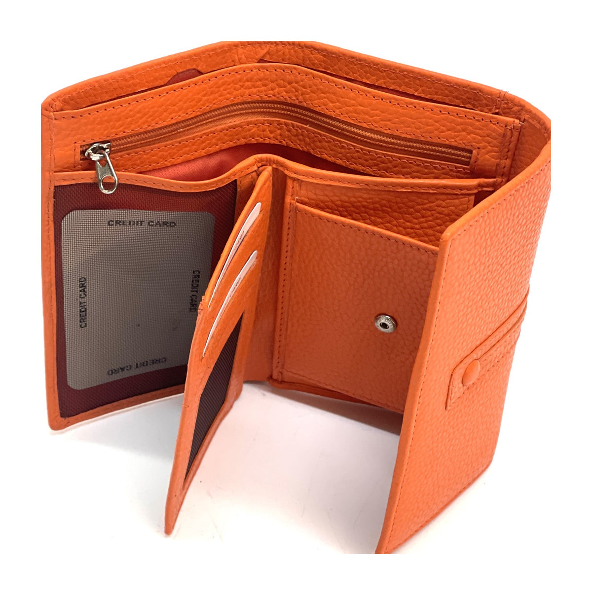 HE248 Orange Trifold Flap Wallet