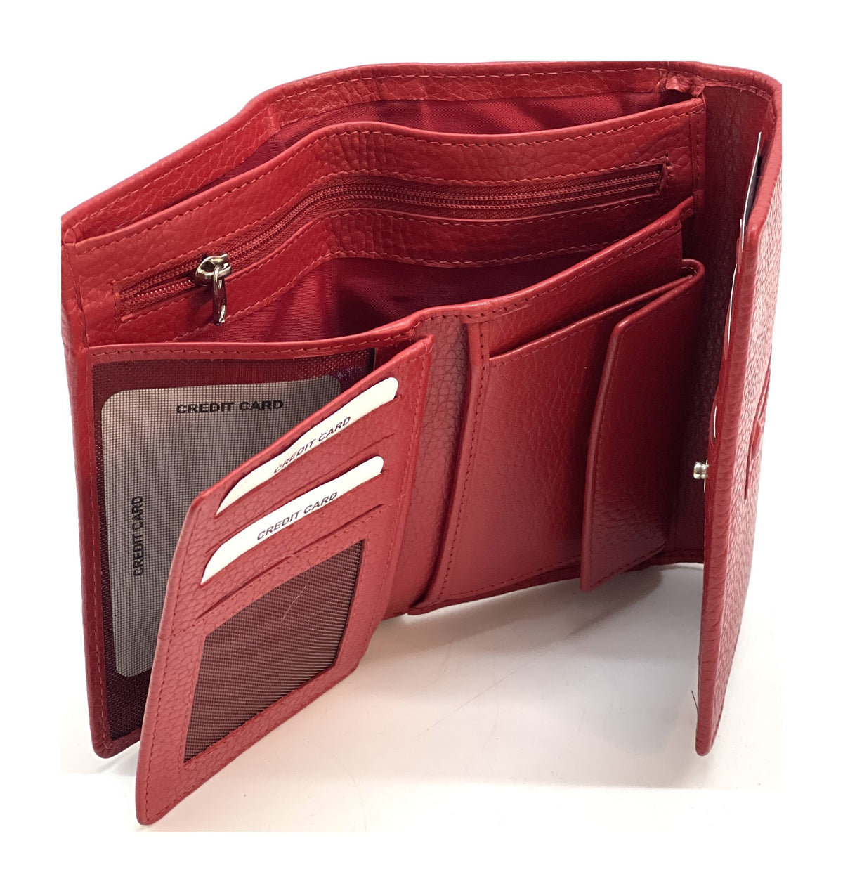 HE250 Red Trifold Flap Wallet