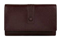 HE254 Burgundy Trifold Flap Wallet