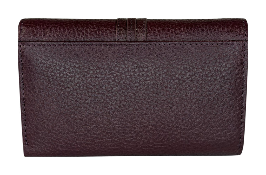 HE254 Burgundy Trifold Flap Wallet