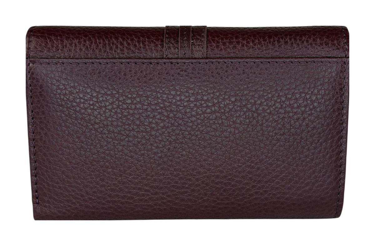 HE254 Burgundy Trifold Flap Wallet