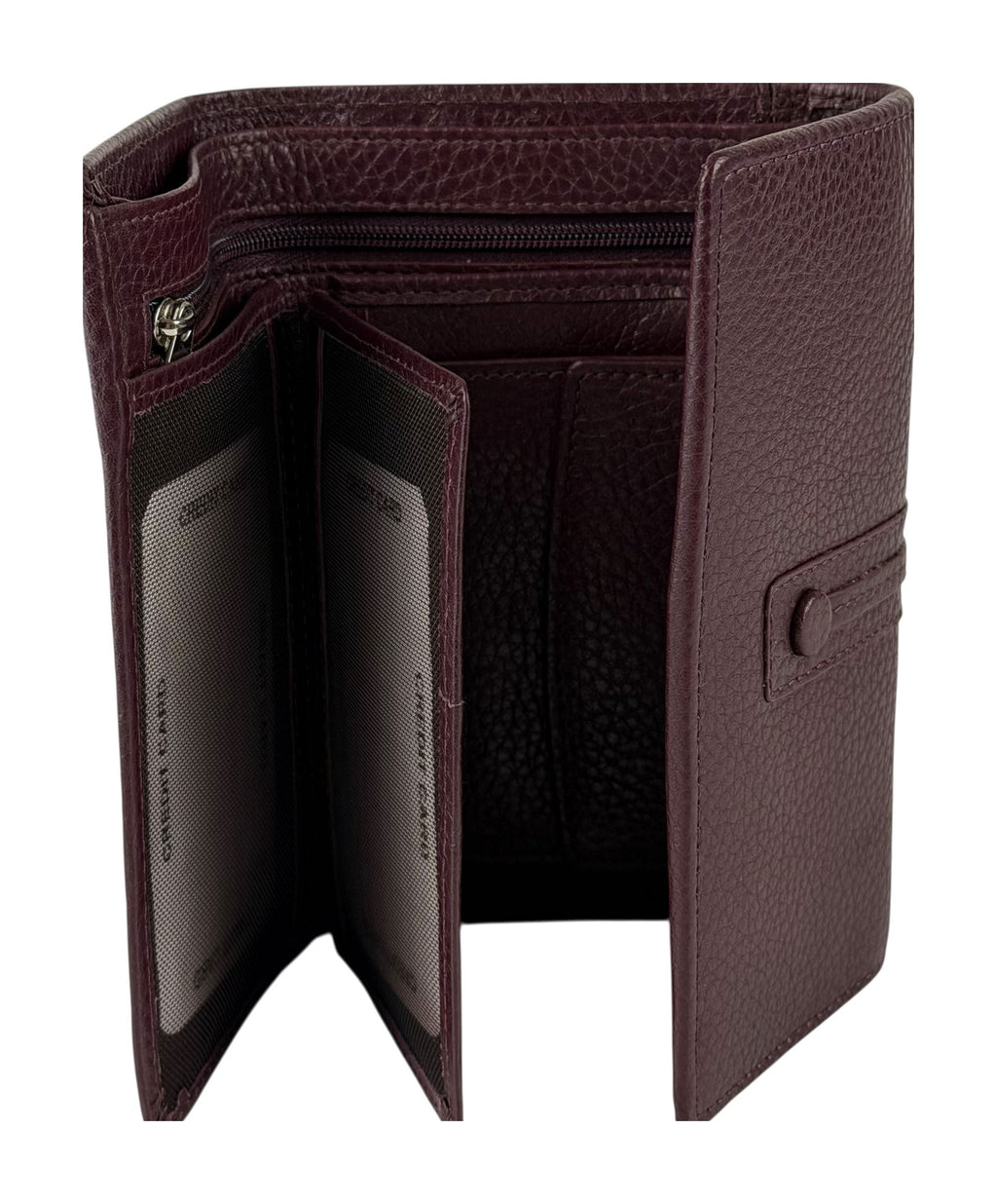HE254 Burgundy Trifold Flap Wallet