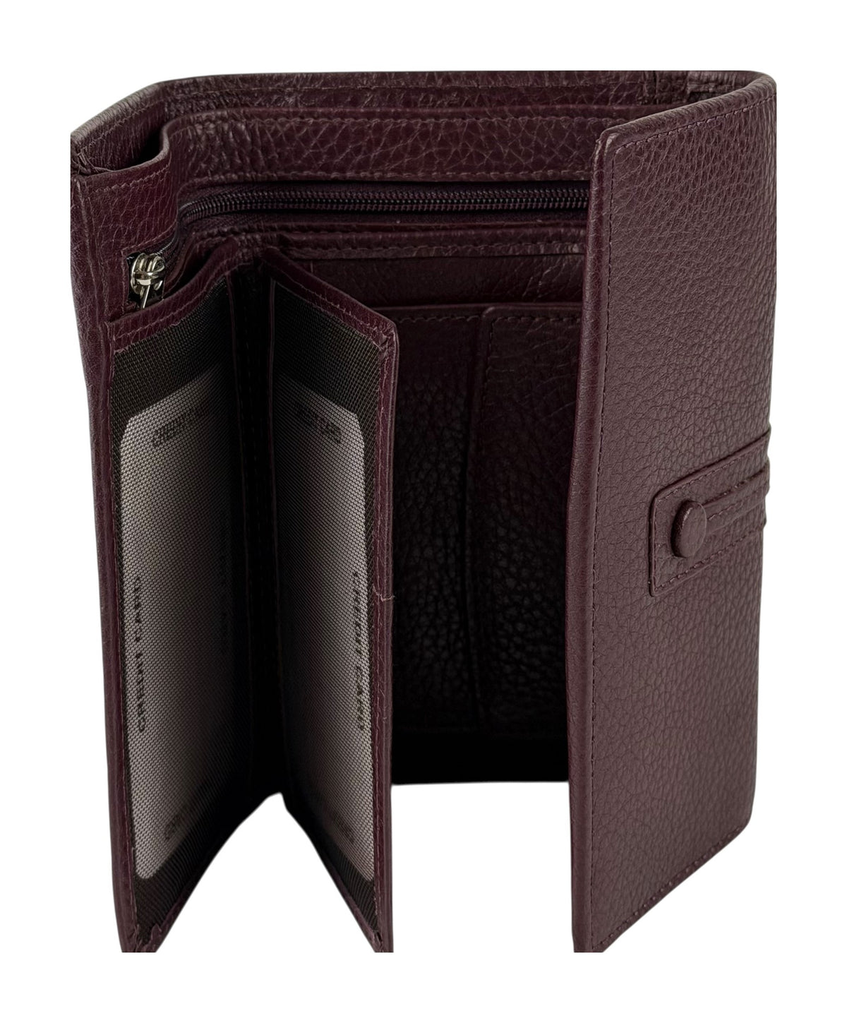 HE254 Burgundy Trifold Flap Wallet