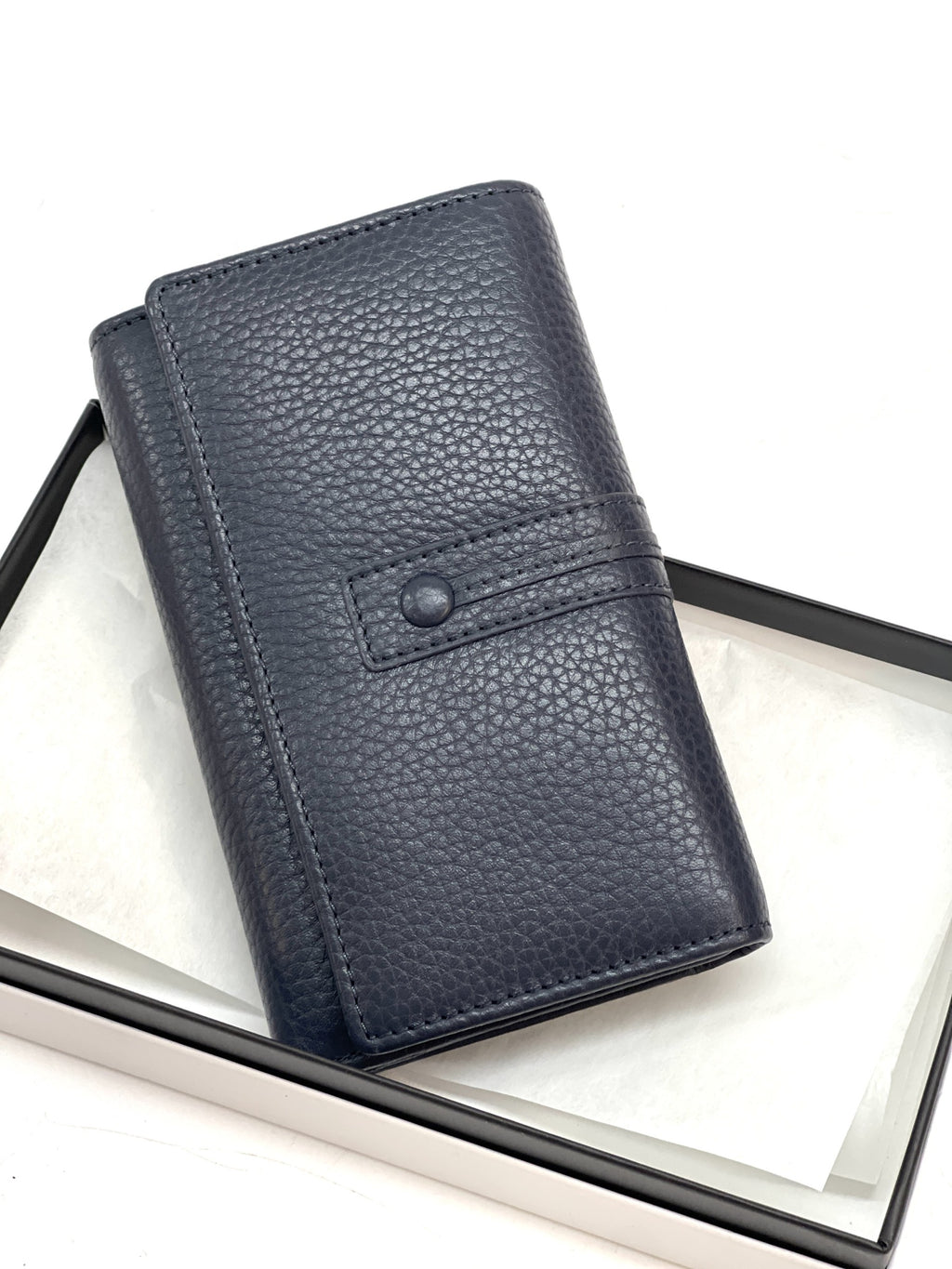 HE255 Navy Trifold Flap Wallet