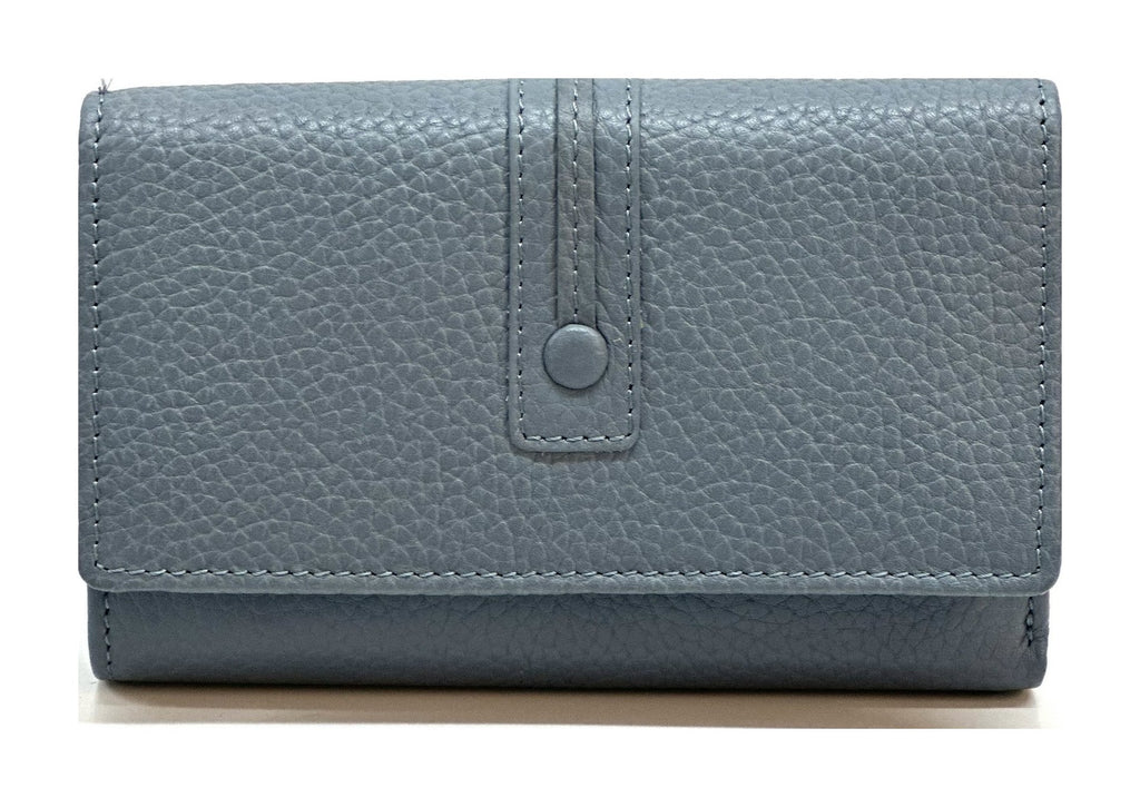 HE256 Slate Blue Trifold Flap Wallet