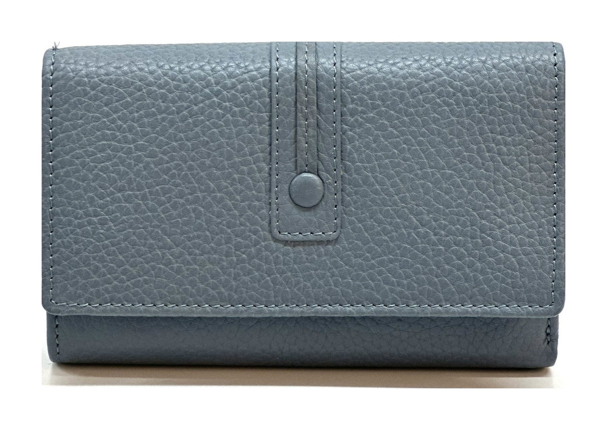HE256 Slate Blue Trifold Flap Wallet