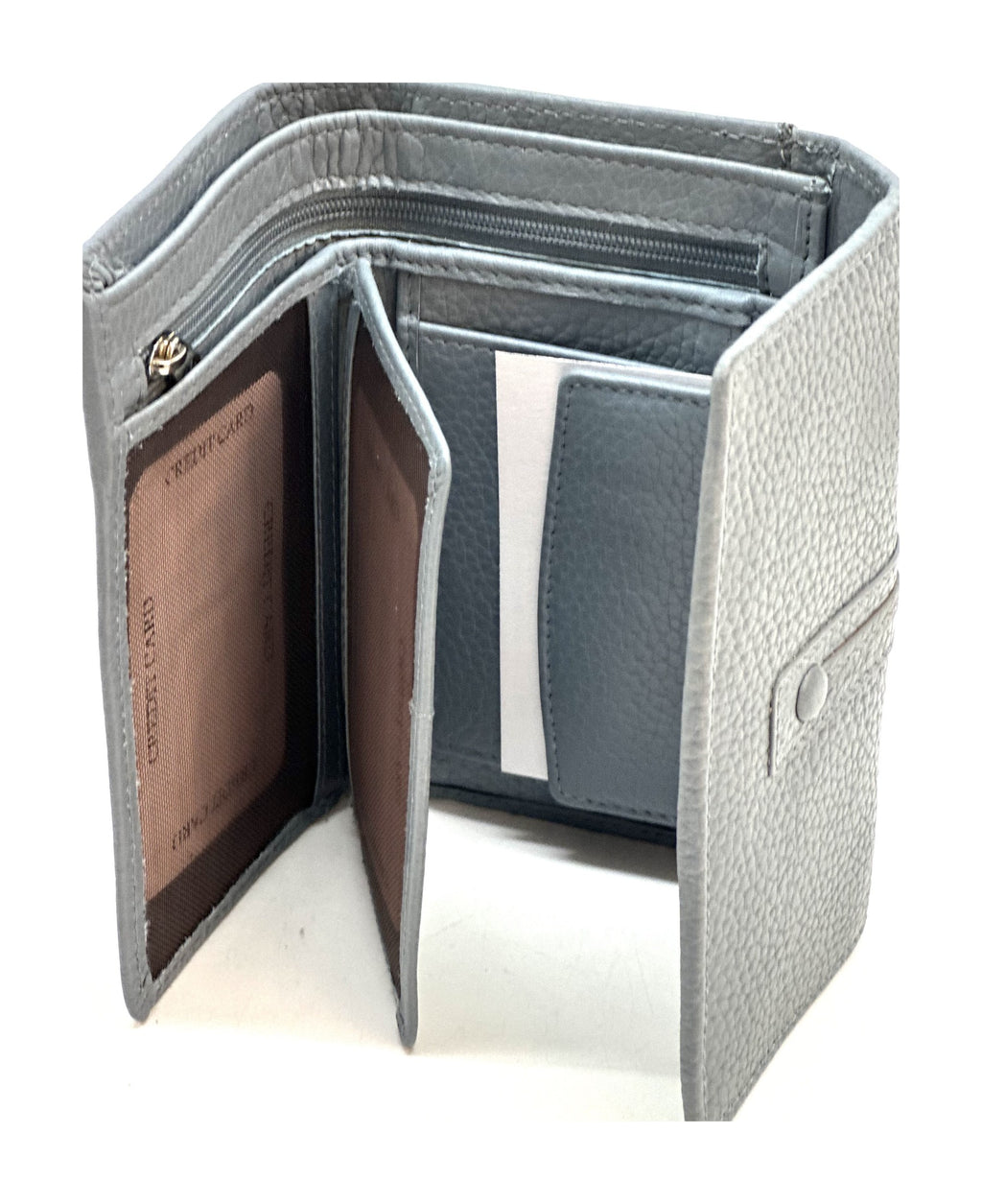 HE256 Slate Blue Trifold Flap Wallet