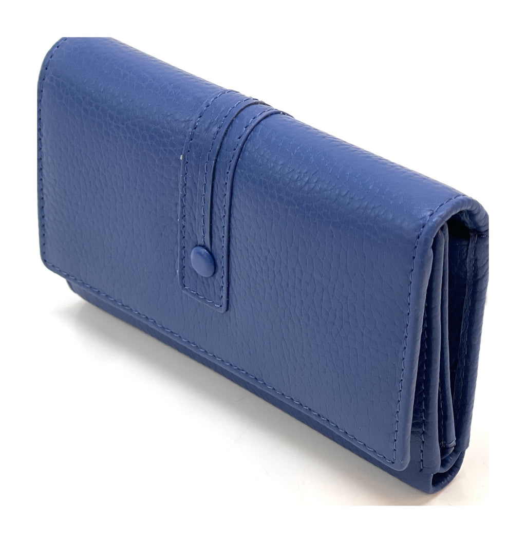 HE257 Royal Blue Trifold Flap Wallet