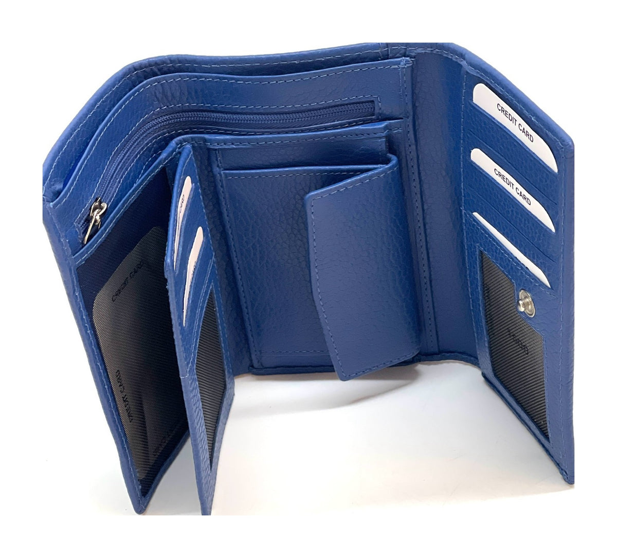 HE257 Royal Blue Trifold Flap Wallet