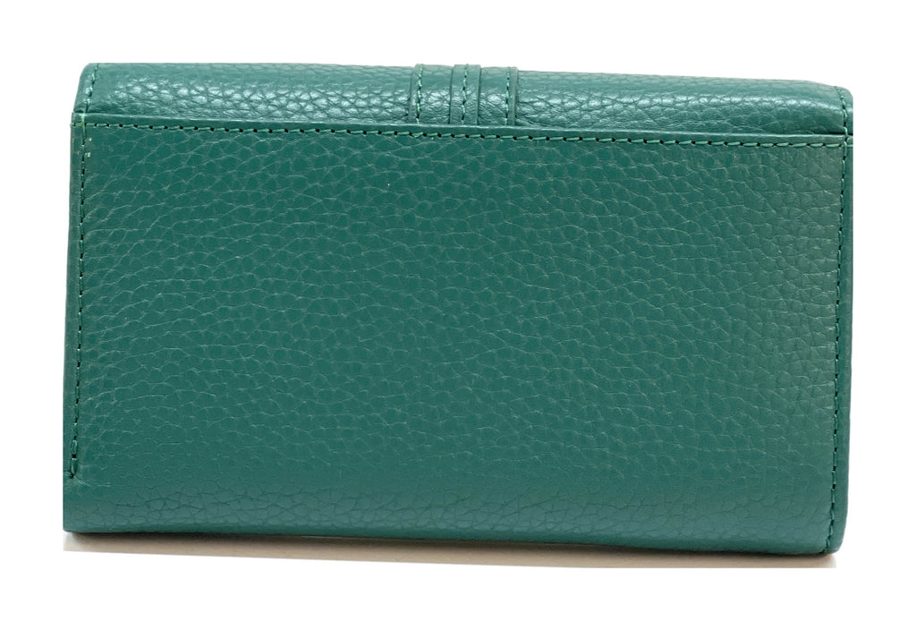 HE258 Peacock Green Trifold Flap Wallet