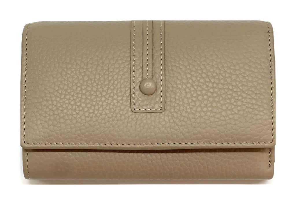 HE262 Taupe Trifold Flap Wallet