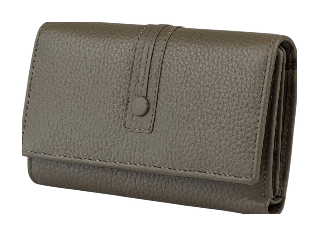 HE263 Dark Taupe Trifold Flap Wallet