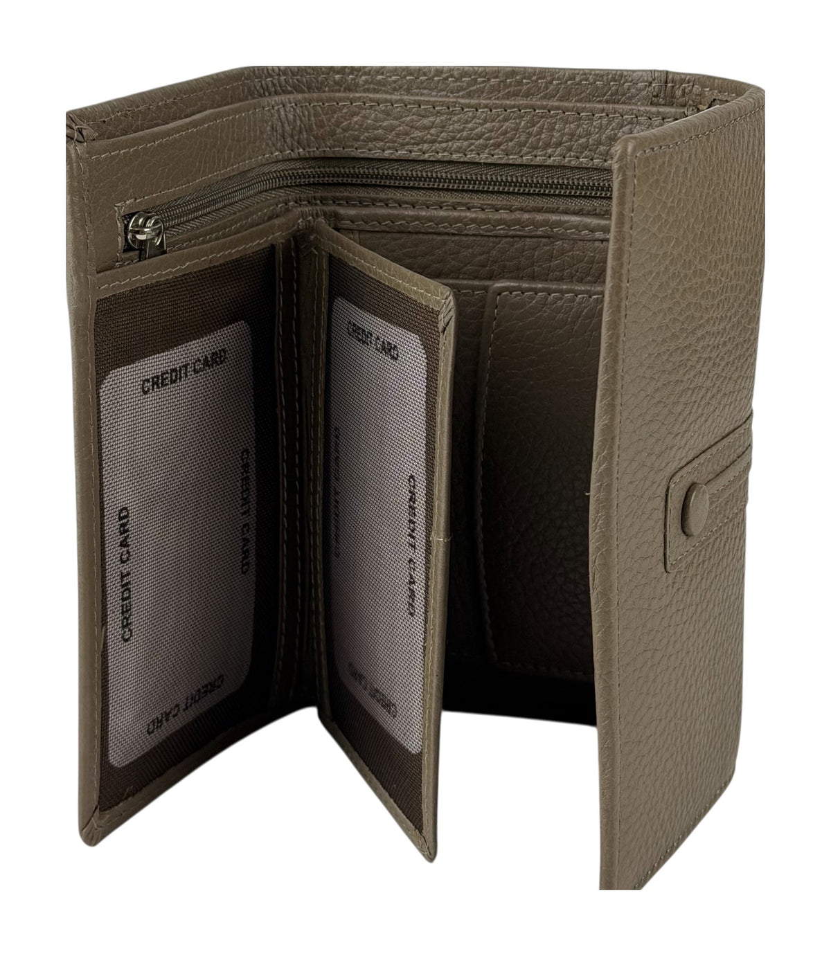 HE263 Dark Taupe Trifold Flap Wallet
