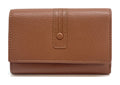 HE264 Cognac Leather Trifold Flap Wallet