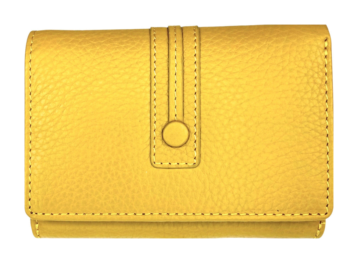 HE266 Yellow Compact Flap Wallet