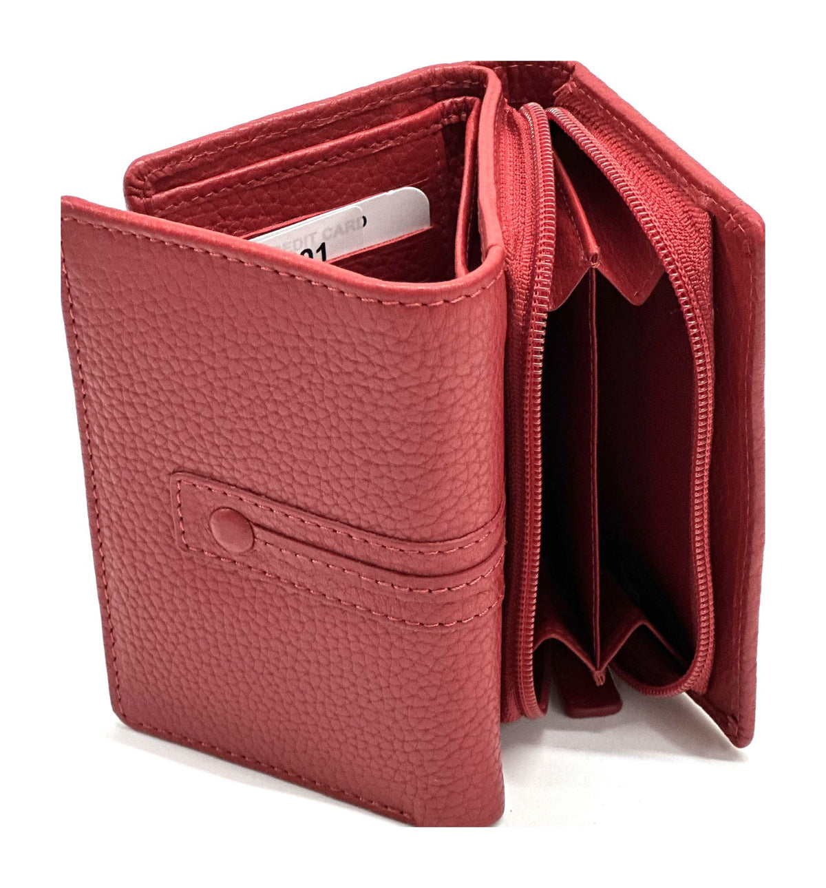 HE269 Red Compact Flap Wallet