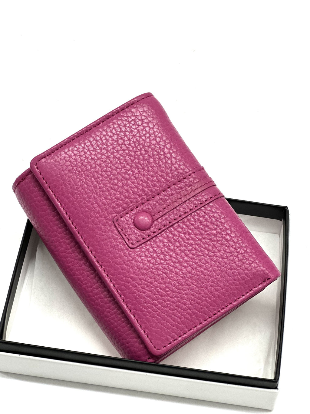 HE270 Fuchsia Compact Leather Flap Wallet