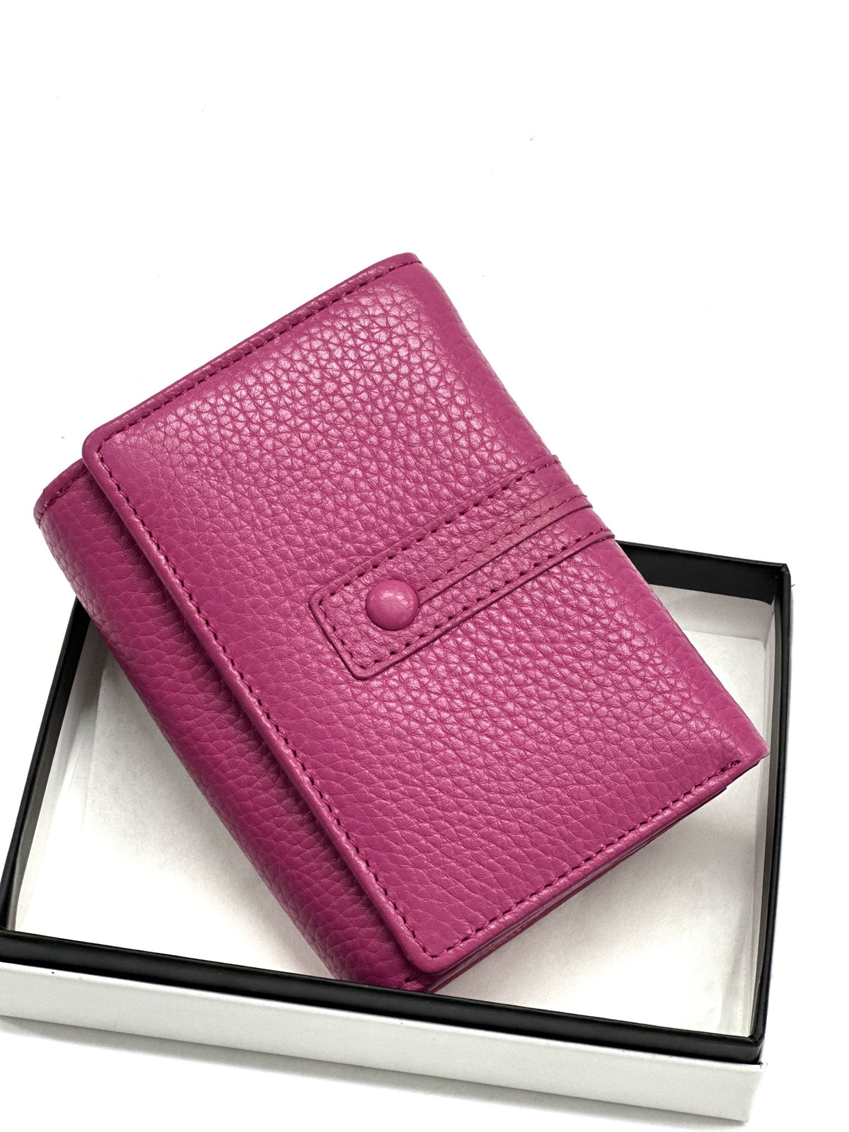 HE270 Fuchsia Compact Leather Flap Wallet
