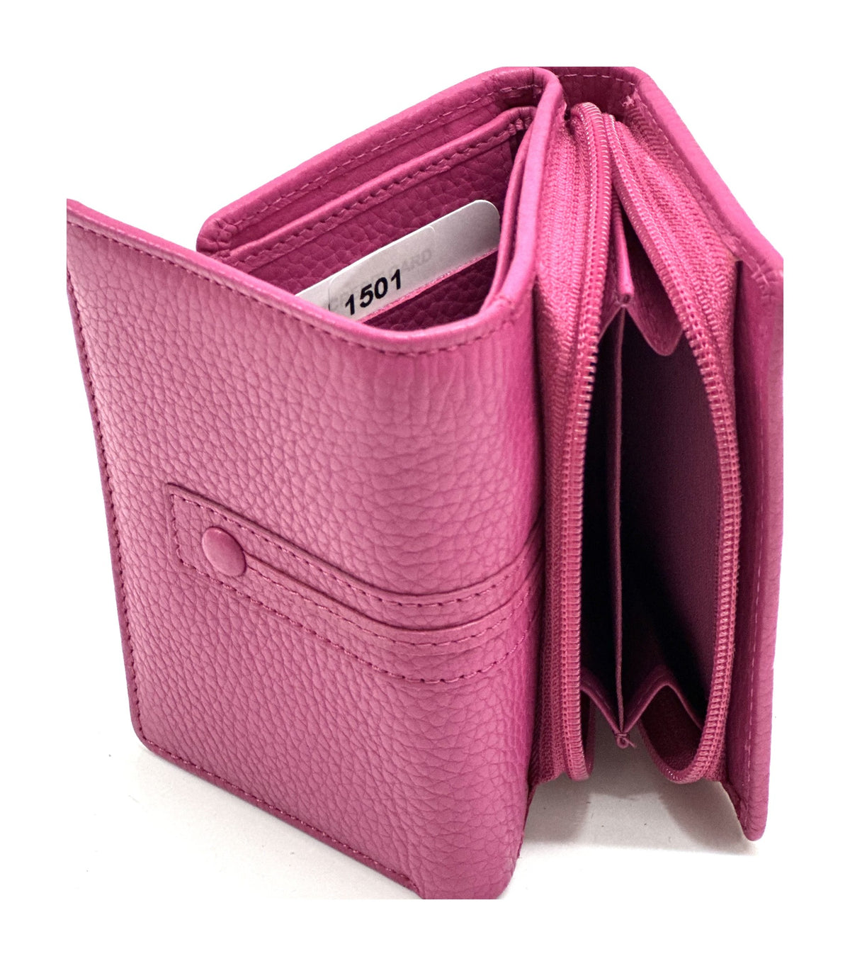 HE270 Fuchsia Compact Leather Flap Wallet