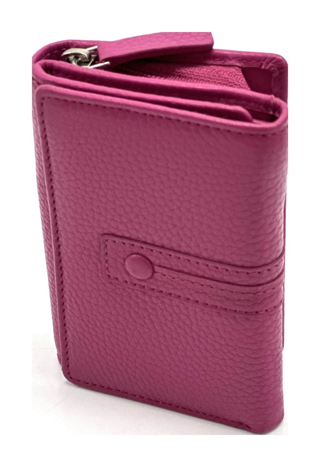 HE270 Fuchsia Compact Leather Flap Wallet