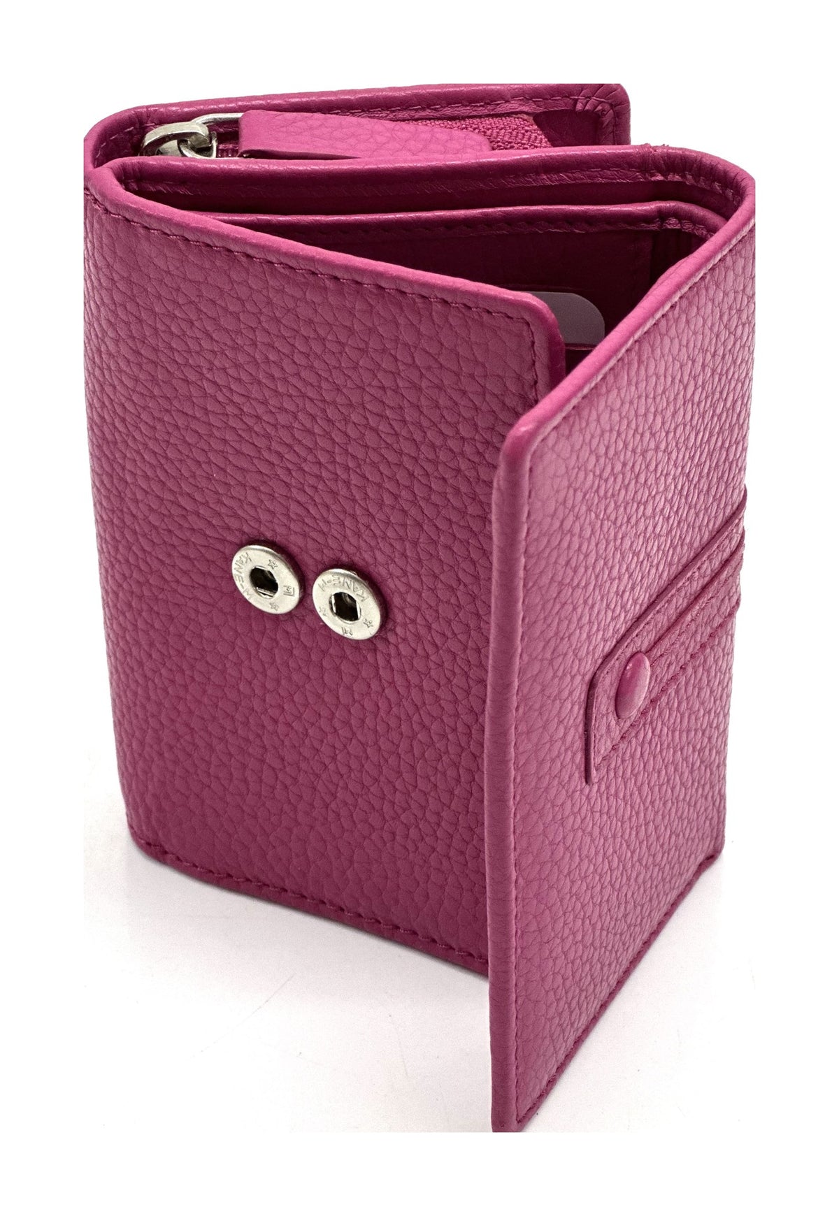 HE270 Fuchsia Compact Leather Flap Wallet