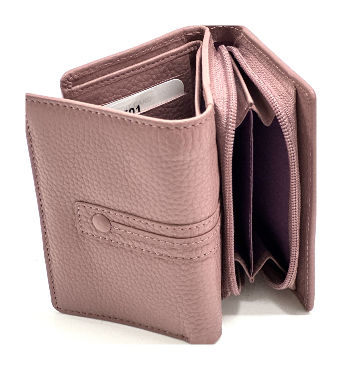 HE271 Dusty Rose Compact Flap Wallet