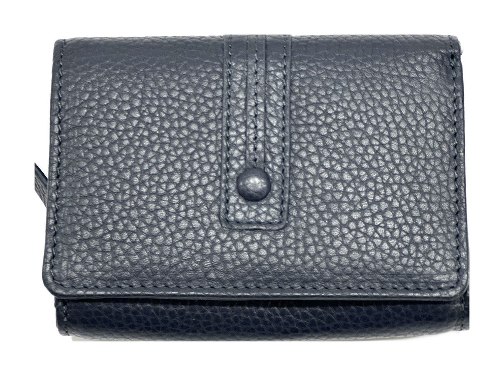 HE274 Navy Compact Flap Wallet