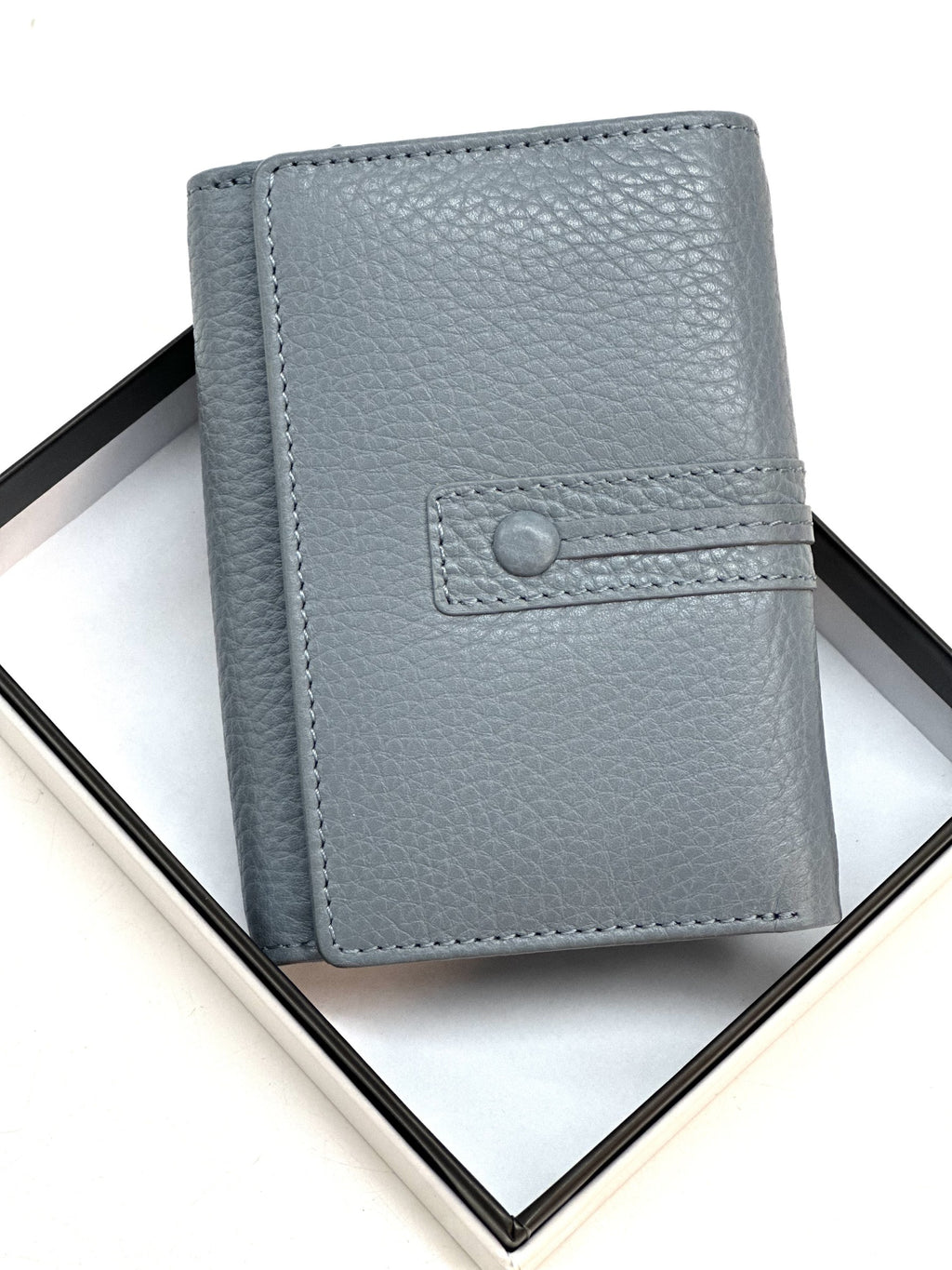 HE275 Slate Blue Compact Leather Flap Wallet
