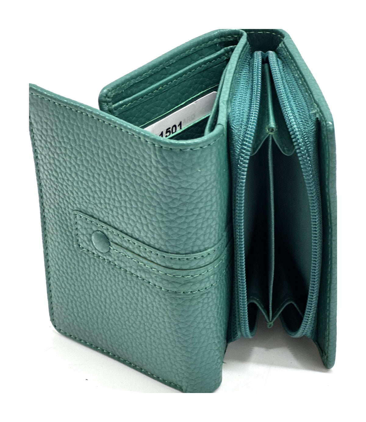 HE277 Peacock Green Compact Flap Wallet