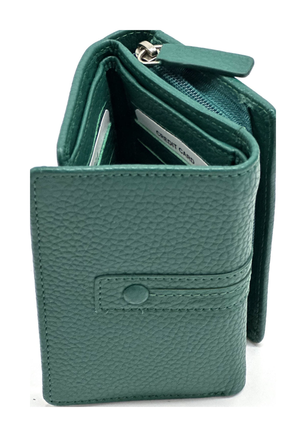 HE277 Peacock Green Compact Flap Wallet