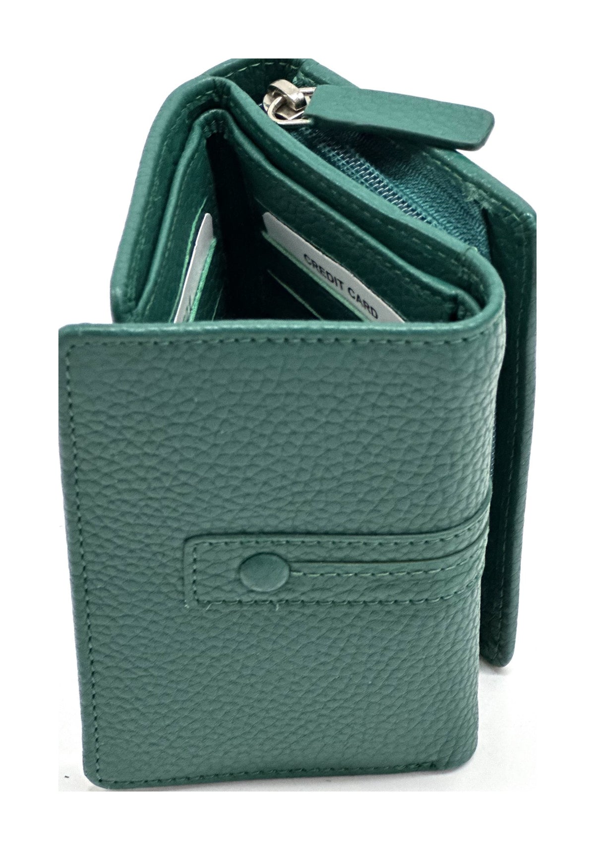 HE277 Peacock Green Compact Flap Wallet