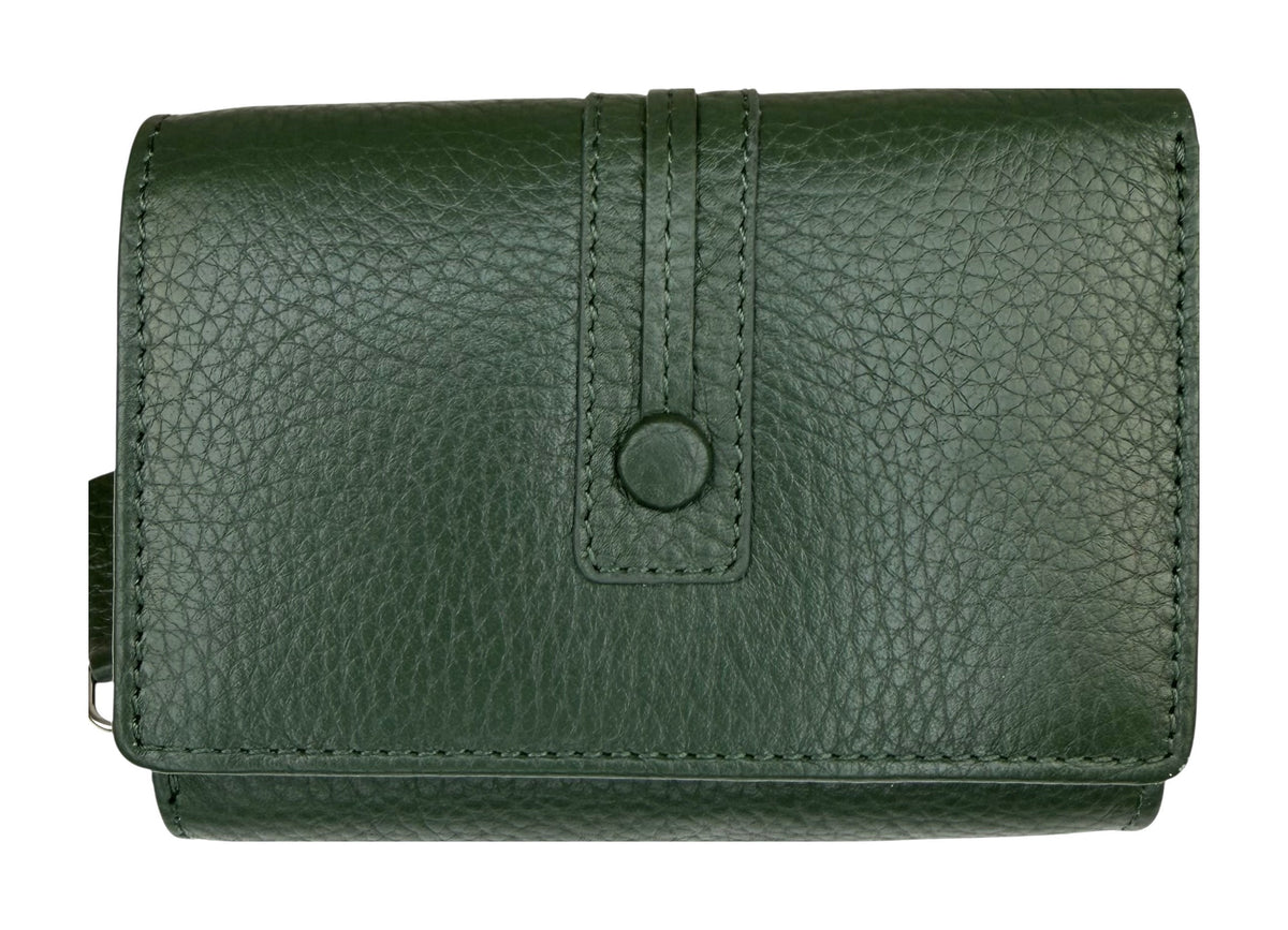 HE278 Forest Green Compact Flap Wallet
