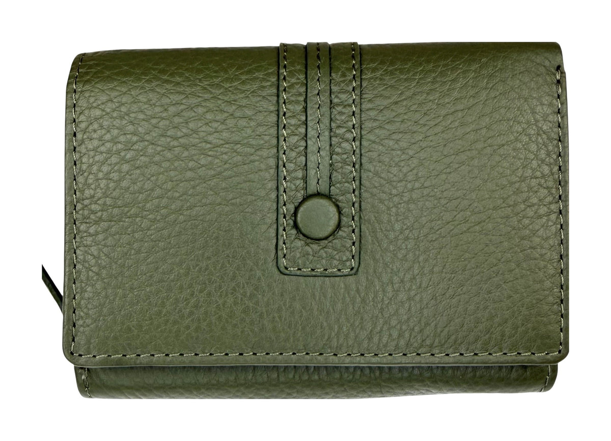 HE279 Olive Green Compact Flap Wallet
