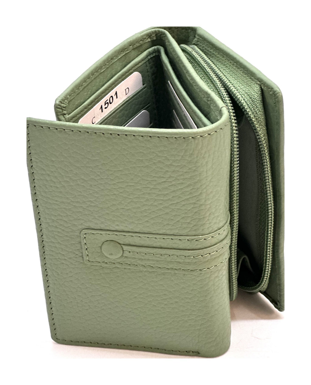 HE280 Sage Green Compact Flap Wallet