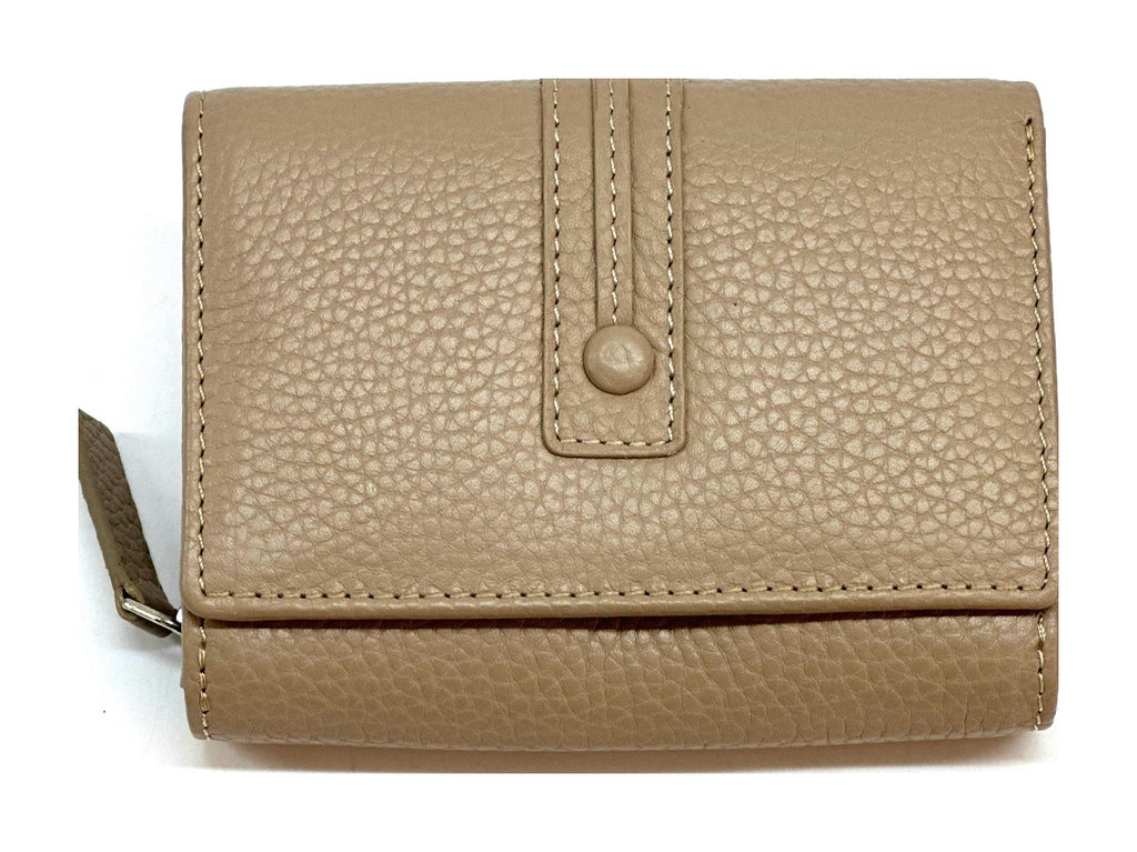 HE281 Taupe Compact Flap Wallet