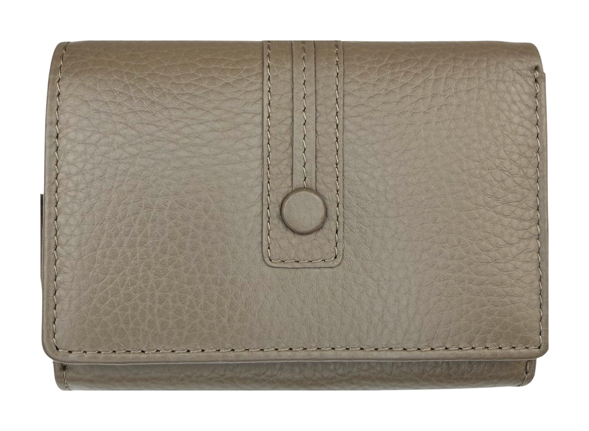 HE282 Dark Taupe Compact Flap Wallet