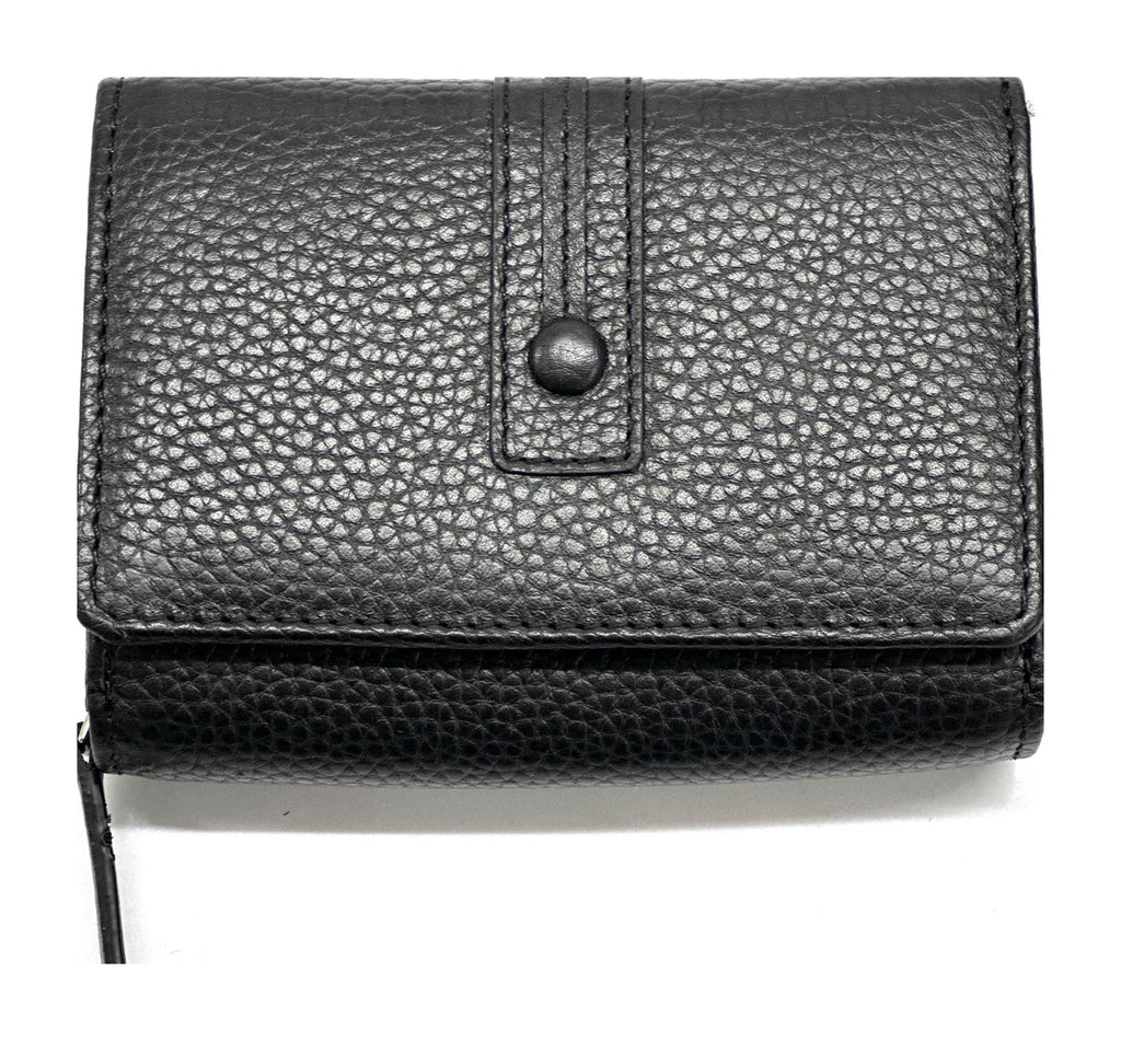 HE284 Black Compact Flap Wallet