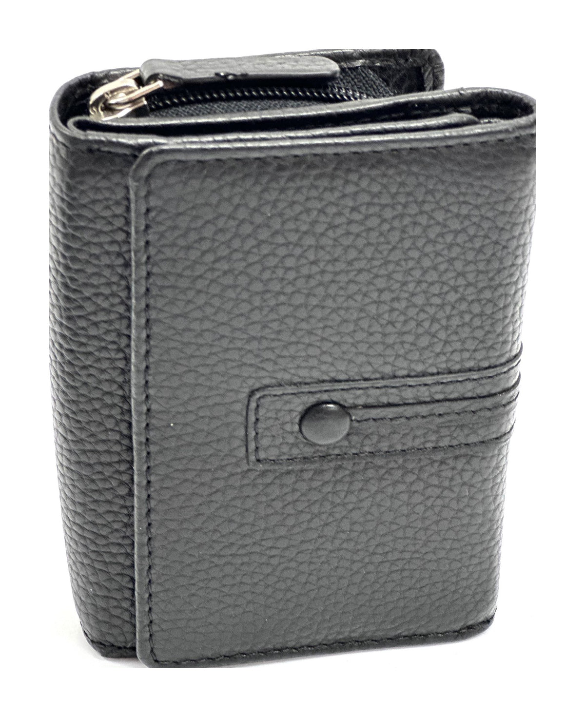 HE284 Black Compact Flap Wallet