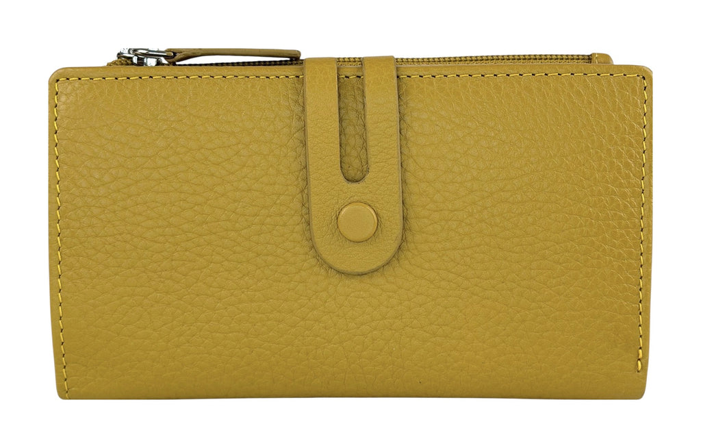 HE287 Mustard Long Snap Wallet