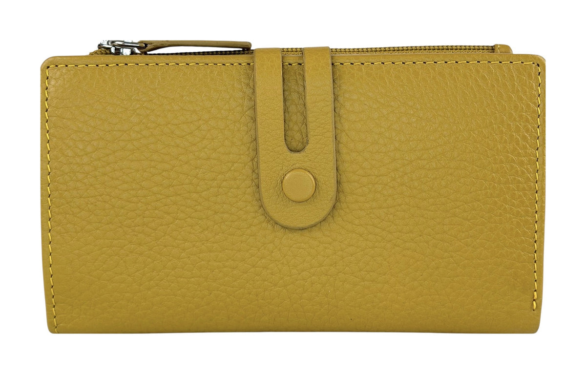 HE287 Mustard Long Snap Wallet