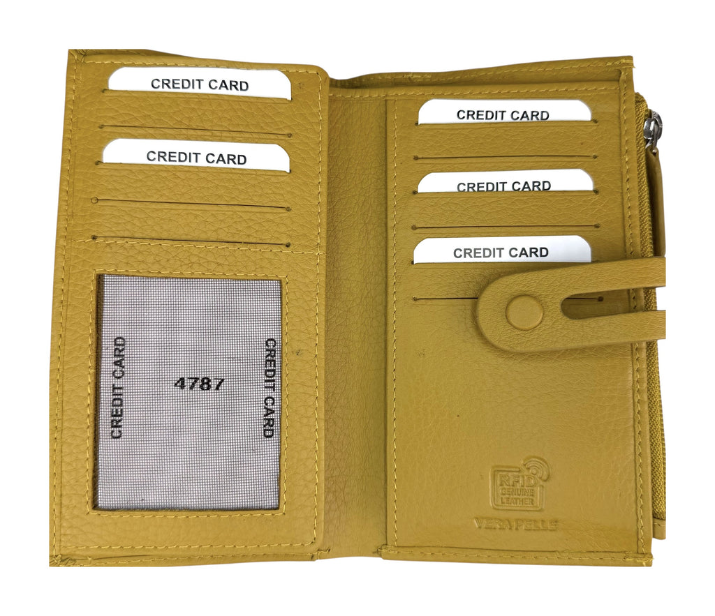 HE287 Mustard Long Snap Wallet